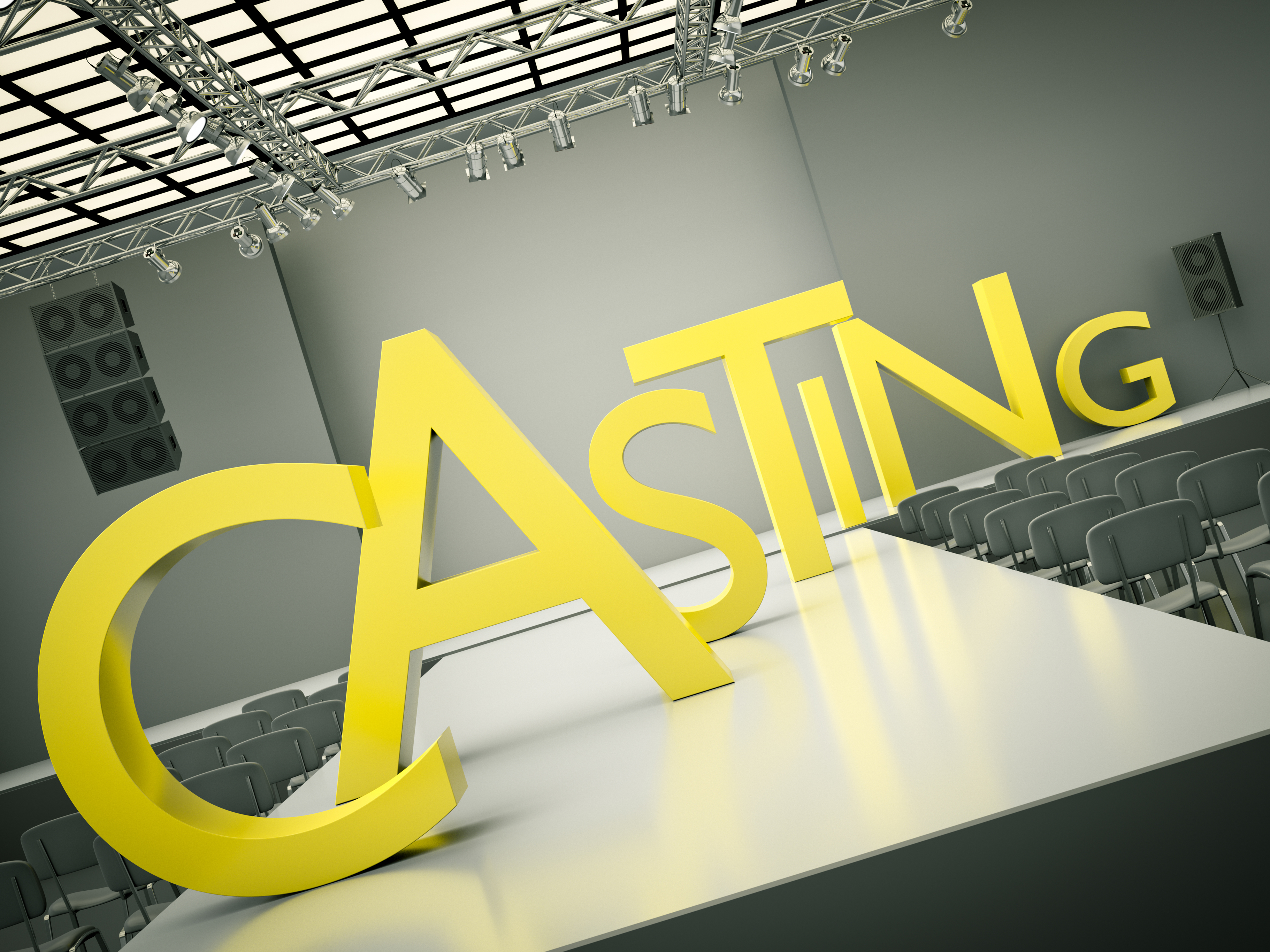 Fashion casting concept. 3D rendered image.